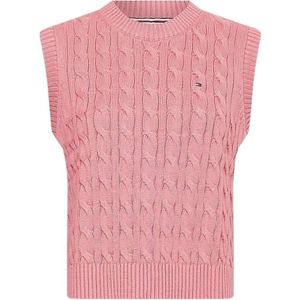 Tommy Hilfiger, Mouwloze gebreide vest voor dames Roze, Dames, Maat:M