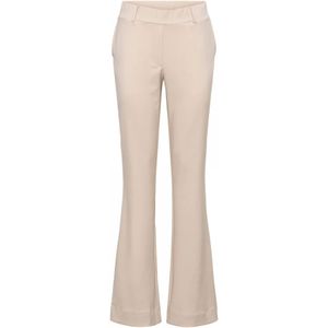 &Co Woman, Flare Twill Broek met Zakken Beige, Dames, Maat:M