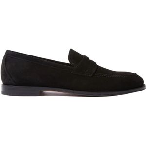 Scarosso, Klassieke zwarte suède loafers Zwart, Heren, Maat:43 1/2 EU