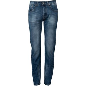 John Richmond, Versleten denim jeans Blauw, Heren, Maat:W32