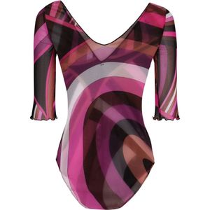 Emilio Pucci, Tops, Dames, Veelkleurig, XS, Iride Print Bodysuit