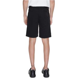 Hugo Boss, Korte broeken, Heren, Zwart, W40, Katoen, Zwarte katoenen shorts met ritssluiting