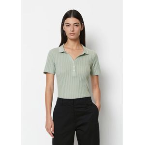 Marc O'Polo, Tops, Dames, Groen, L, Katoen, Pointelle polo shirt regular