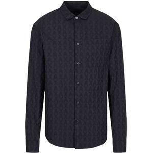 Armani Exchange, Overhemden, Heren, Blauw, S, Casual overhemd