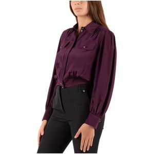 Liu Jo, Blouses & Shirts, Dames, Paars, M, Damesoverhemd Elegante Stijl