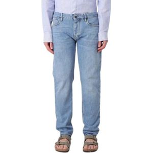 Emporio Armani, Straight Jeans Blauw, Heren, Maat:W30