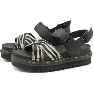 Dr. Martens, Schoenen, Dames, Zwart, 40 EU, Leer, Voss II Zwart Wit Sandalen voor Dames