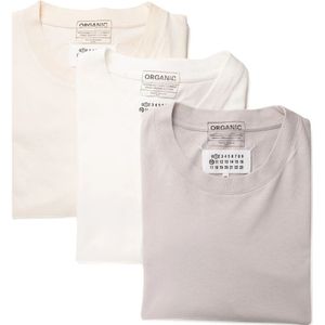 Maison Margiela, Taupe Beige Wit Katoenen T-Shirt Set Veelkleurig, Heren, Maat:L