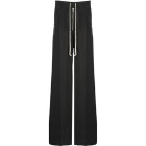 Rick Owens, Broeken, Heren, Zwart, S, Katoen, Zwarte katoenen broek met elastische taille