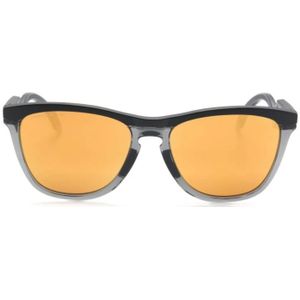 Oakley, Accessoires, unisex, Zwart, ONE Size, Zwarte Vierkante Frame Spiegelende Zonnebril