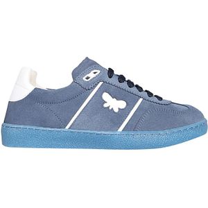 Max Mara Weekend, Schoenen, Dames, Blauw, 37 EU, Leer, Blauwe Leren Sneaker met Logo