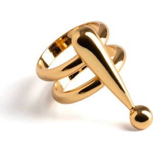 Moschino, Accessoires, Dames, Geel, M, Eenvoudige Logo Ring