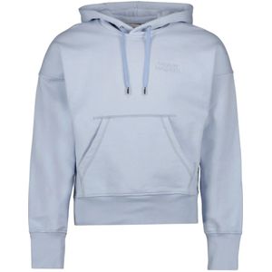 Alexander McQueen, Sweatshirts & Hoodies, Heren, Blauw, S, Katoen, Logo Hoodie Sweatshirt