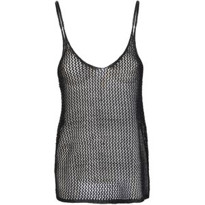 Dodo BAR OR, Tops, Dames, Zwart, M, Polyester, Zwarte tanktop met metallic draad