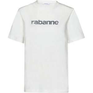 Paco Rabanne, Tops, Dames, Wit, M, Katoen, T-Shirts