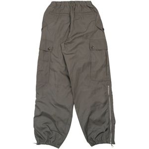 Dries Van Noten, Broeken, Heren, Grijs, S, Nylon, Nylon Waterafstotende Cargo Broek Grijs