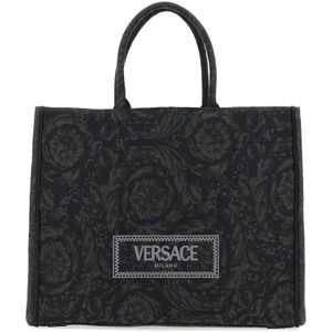 Versace, Tassen, Heren, Zwart, ONE Size, Italiaanse Shopper Tas