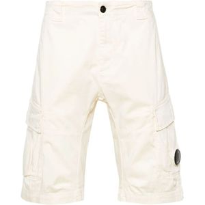 C.p. Company, Stretch Sateen Cargo Shorts Beige, Heren, Maat:S