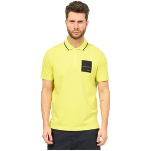 Armani Exchange, Tops, Heren, Geel, M, Katoen, Gele Organisch Katoenen Polo Shirt