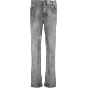 Balmain, Jeans, Heren, Grijs, W33, Denim, Grijze denim regular-fit jeans