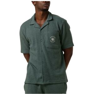 Pure Path, Overhemden, Heren, Groen, M, Groen Casual Overhemd met Borduursel