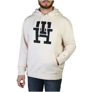 Tommy Hilfiger, Sweatshirts & Hoodies, Heren, Wit, M, Katoen, Heren Sweatshirt met Lange Mouwen