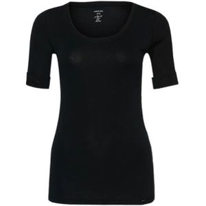 Marc Cain, Hoogwaardig Basic-Shirt Midnight Black 900 Zwart, Dames, Maat:XL