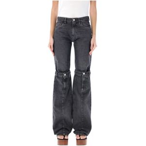 Coperni, Open-Knie Denim Jeans Zwart, Dames, Maat:S