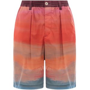 Marni, Korte broeken, Heren, Veelkleurig, XL, Katoen, Multicolor Casual Shorts Ss 23