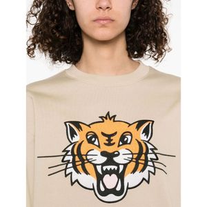 Kenzo, Sweatshirts & Hoodies, Dames, Beige, L, Katoen, Beige Sweatshirt Damesmode