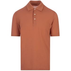Fedeli, Oranje Poloshirt Korte Mouw Oranje, Heren, Maat:XL