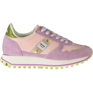 Blauer, Schoenen, Heren, Roze, 37 EU, Polyester, Roze Polyester Sneaker met Contrastdetails