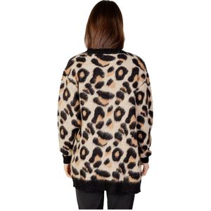 Jacqueline de Yong, Truien, Dames, Bruin, M, Leopard Print Cardigan