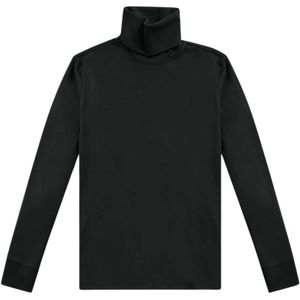 Brooks Brothers, Zwart Stretch Katoenen T-Shirt Zwart, Dames, Maat:L