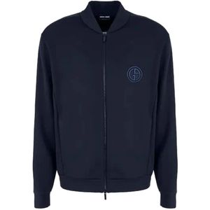 Giorgio Armani, Sweatshirts & Hoodies, Heren, Blauw, XL, Ubwz Blouson Jas