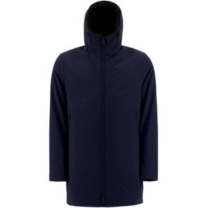 Herno, Sport, Heren, Blauw, XL, Polyester, Marineblauwe Parka met Bontvoering en Modern Design