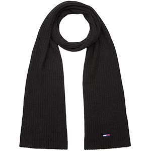 Tommy Jeans, Zwarte Sjaal voor Dames voor Herfst/Winter Zwart, Dames, Maat:ONE Size