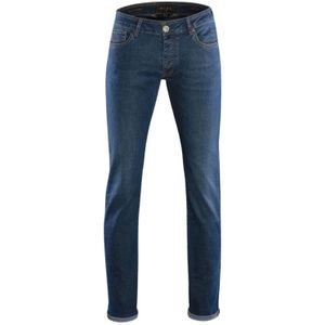 Moorer, Jeans, Heren, Blauw, W35, Denim, Japanse Selvedge Denim Slim Fit Broek