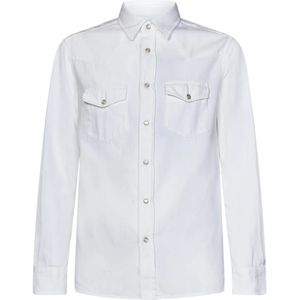 Tom Ford, Overhemden, Heren, Wit, M, Denim, Denim Western Shirt Wit