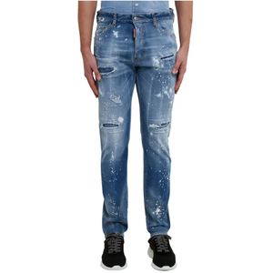 Dsquared2, Jeans, Heren, Blauw, S, Denim, Blauwe Denim Skinny Jeans