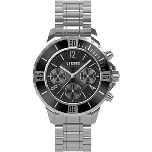 Versus Versace, Tokyo Chrono Chronograaf Roestvrij Stalen Horloge Grijs, Heren, Maat:ONE Size