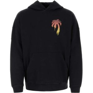 Palm Angels, Sweatshirts & Hoodies, Heren, Zwart, M, Katoen, Zwart Oversized Sweatshirt