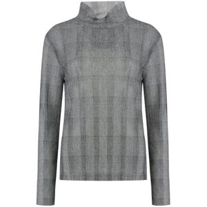 Hugo Boss, Tops, Dames, Grijs, M, Polyester, Geruite Longsleeve Top