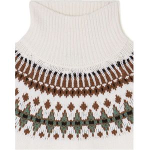 Alanui, Truien, Dames, Wit, S, Wol, Intarsia Gebreide Rolhals Sweater