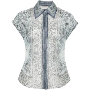 Zimmermann, Matchmaker Aansluitende Blouse Blauw, Dames, Maat:XS