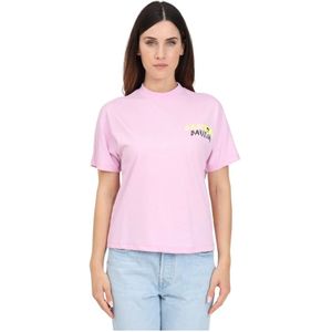 Barrow, Tops, Dames, Roze, M, Roze Logo Print T-shirt