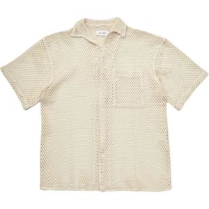 The Silted Company, Overhemden, Heren, Beige, S, Beige Crochet Shirt
