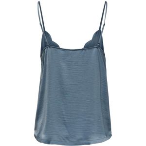 Only, Tops, Dames, Blauw, S, Polyester, Dames Singlet Collectie Lente/Zomer