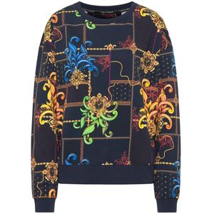 Carlo Colucci, Sweatshirts & Hoodies, Dames, Blauw, S, Unieke Oversize Sweatshirt