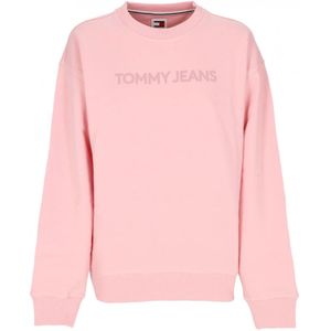 Tommy Hilfiger, Relaxed Bold Crewneck Sweatshirt Ballet Pink Roze, Dames, Maat:XS